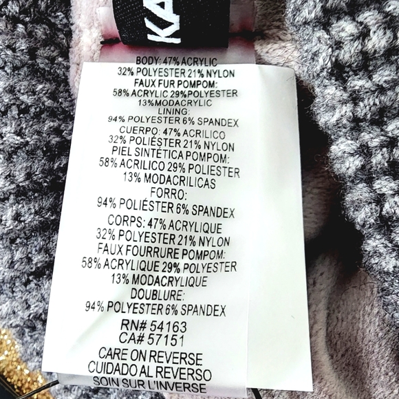 Karl Lagerfeld Stocking Hat with Fur Pom NWT! main image 4